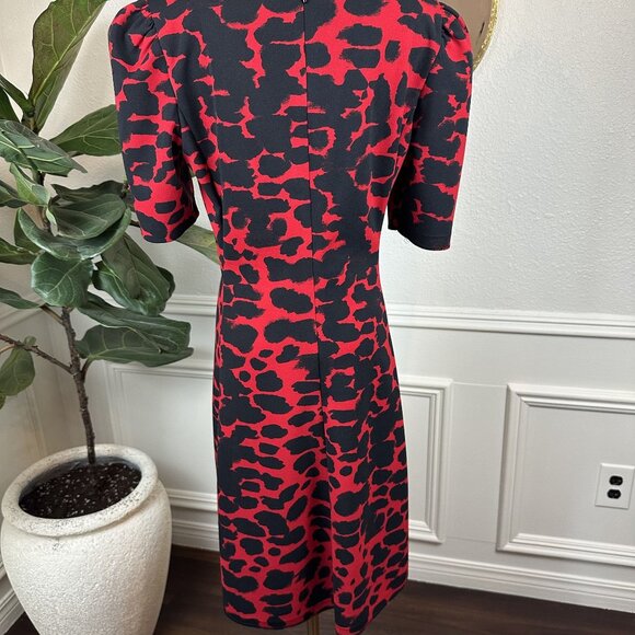 DKNY Leopard Print A-line 3/4 Sleeve Dress – Size 12 - Picture 10 of 14